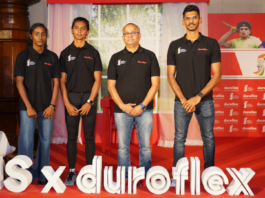 L-R -- Kalaivani Srinivasan (Boxing), Priya H Mohan (Relay), Mohanraj J. (CEO, Duroflex) & Sreeshankar Murali (Long Jump)