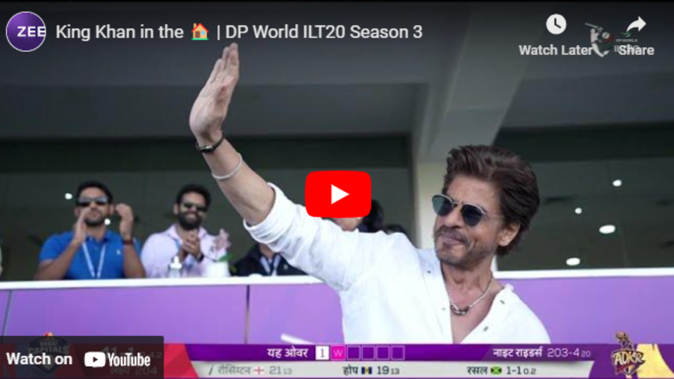 Shah Rukh Khan Adds Bollywood Charm to DP World ILT20, Broadcast Exclusively by ZEE