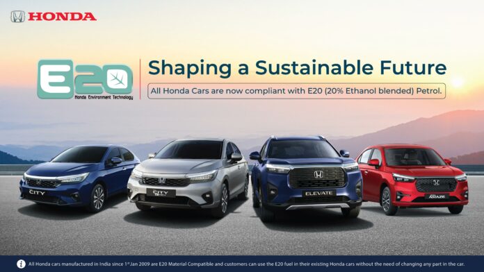 Honda Cars India achieves E20 Compliance across its product range towards a sustainable future