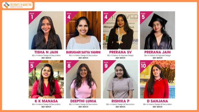 JD School of Design Celebrates Bengaluru City University Rank Holders from the 2021 Batch: A moment of pride and recognition for hard work, passion, and perseverance.