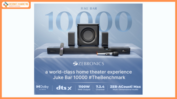 Zebronics Introduces 1100Watt RMS Soundbar with Dolby Atmos and DTS:X Technology