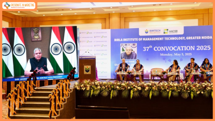 Vice-President Jagdeep Dhankhar Urges Graduates to Prioritize Duties Over Rights at BIMTECH Convocation
