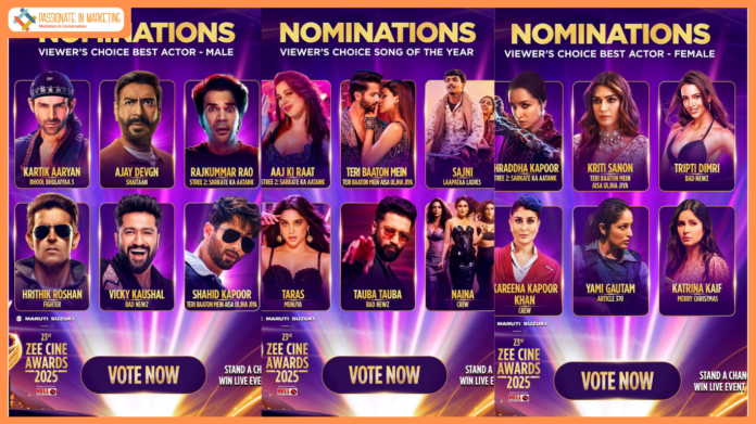 FANtertainment Begins! Vote Now to Make Your Favourite Stars Win at the 23rd Maruti Suzuki presents Zee Cine Awards 2025