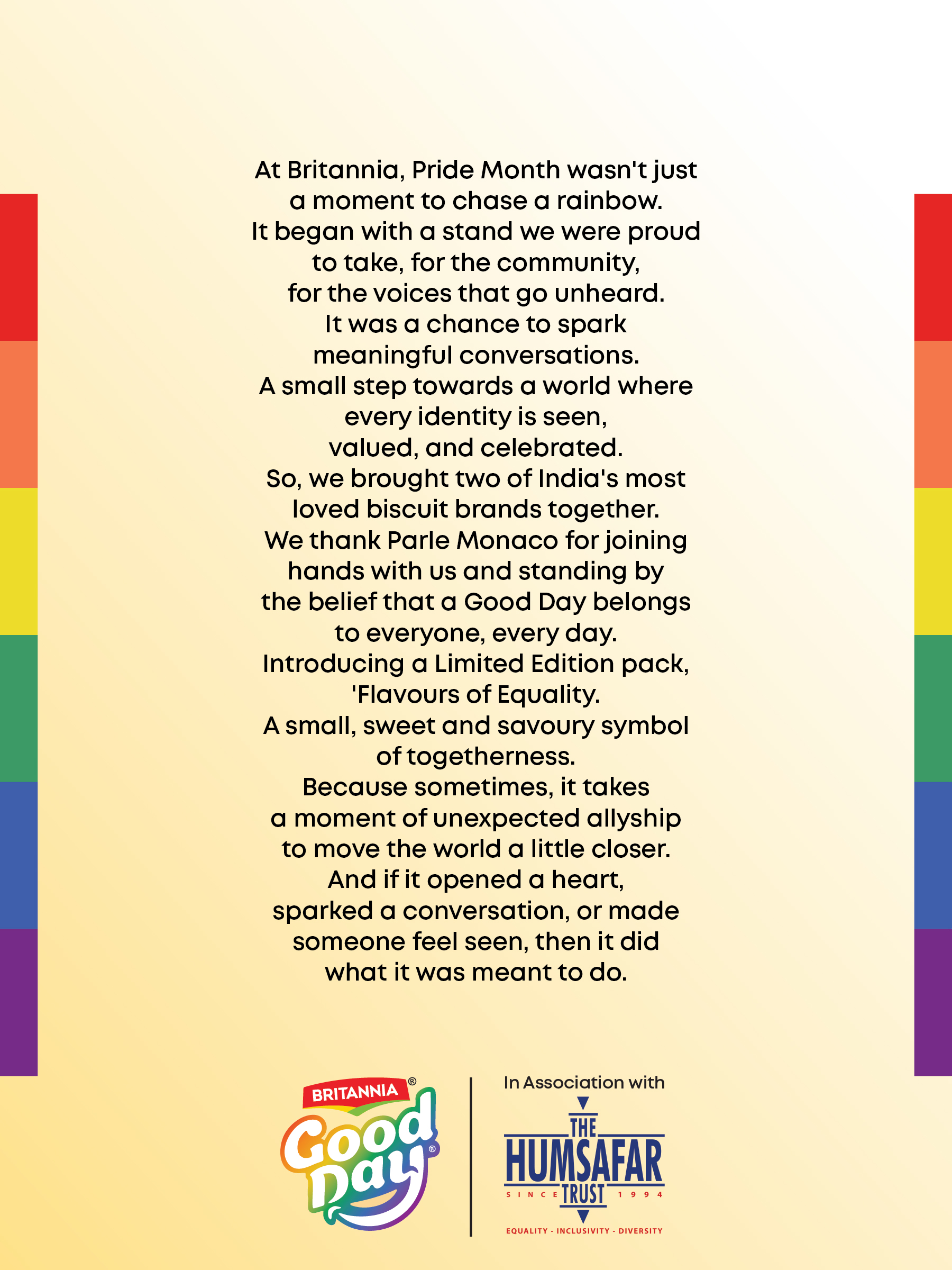 Britannia Good Day Launches “Flavours of Equality” Pride Pack Featuring Parle Monaco to Celebrate Inclusivity