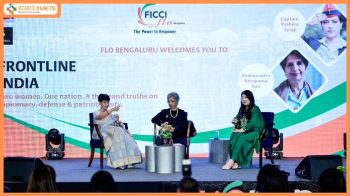FICCI FLO hosted a powerful session on Frontline India with Ambassador Nirupama Rao and Captain Yashika Hatwal Tyagi