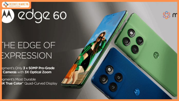 Motorola launches edge 60 with the Segment’s Only 3x50MP Pro-Grade AI Camera System, Segment’s most durable Quad-Curved 1.5K True Colour^ Display, and Segment’s Leading moto ai Experience with 12GB RAM Starting at Just Rs. 24,999*