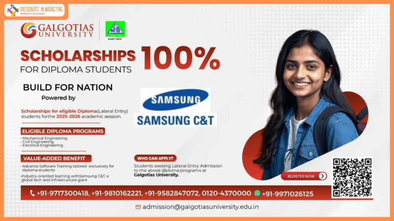Galgotias University Collaborates with Samsung C&T and Nabet India to Offer 100% Scholarships for Diploma Lateral Entry Students