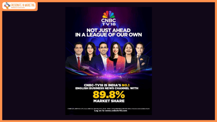 CNBC-TV18 dominates English Business News segment with 90% market share