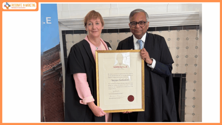 Somerville College, University of Oxford honours Natarajan Chandrasekaran with Foundation Fellowship