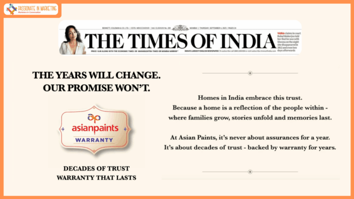 ‘The Years Will Change. Our Promise Won’t’, Asian Paints Champions Decades of Warranty with a New Campaign