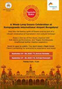 Join Naadahabba Dasara celebrations at BLR Airport from Sept 22-29, 2025