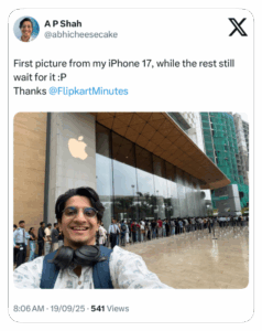 Flipkart Minutes Delivers the iPhone 17 the Fastest on Launch Day 