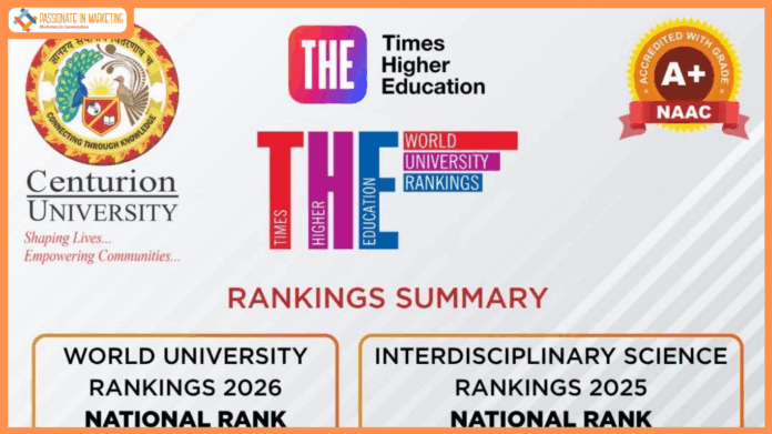 Centurion University Achieves Global Recognition in Times Higher Education World University(WUR) Rankings 2026