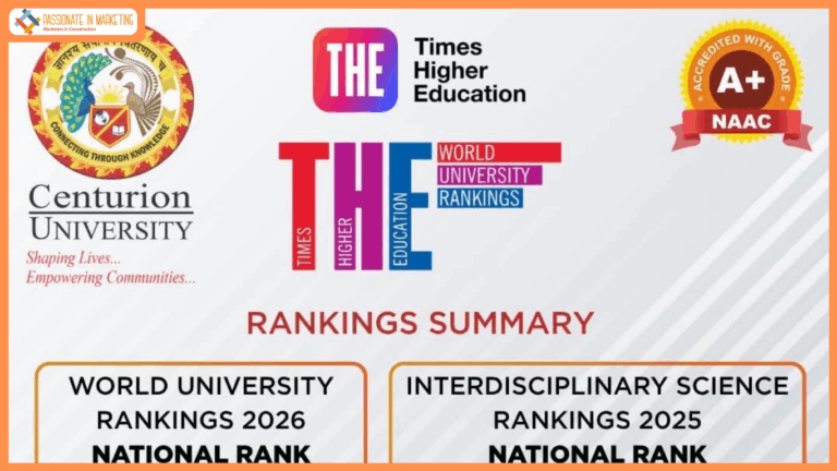 Centurion University Achieves Global Recognition in Times Higher Education World University(WUR) Rankings 2026