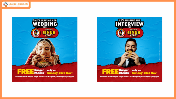 Burger Singh Celebrates Bangalore Entry with ‘The Big Singh Feast’ Campaign Delivering 3,300+ Free Meals