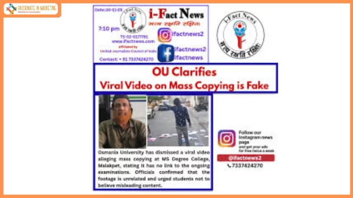 Osmania University Clarifies: Viral Video Has No Connection to Examinations at MS Degree College