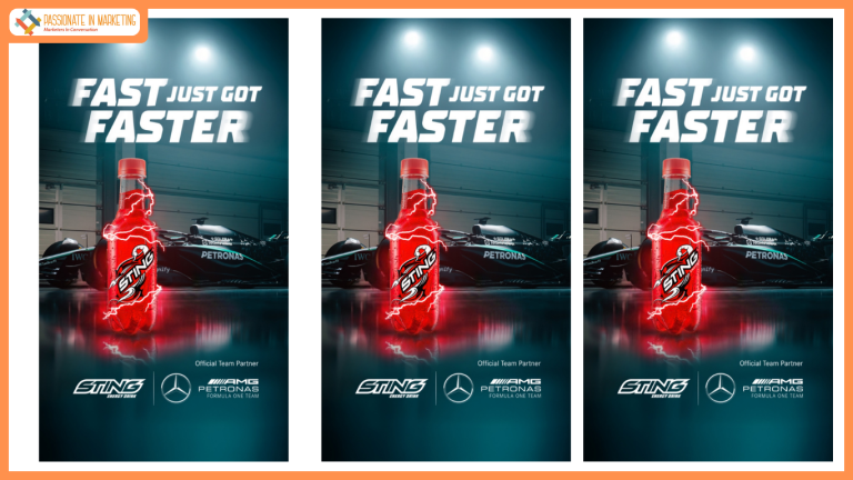 Blink and you’ll miss it: Sting Energy drops a 2-second ad with Mercedes-AMG PETRONAS F1 Team.