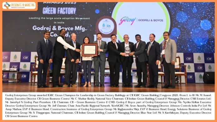 Godrej Enterprises Group awarded IGBC Green Champion for Leadership in Green Factory Buildings at CII IGBC Green Building Congress 2025