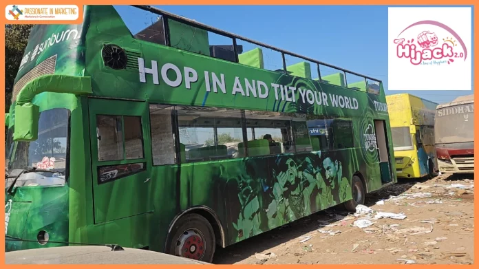 Hijackk - a Mobile Cultural Space Built on a Double-Decker Bus Used for Influencer Operations at Sunburn Festival 2025