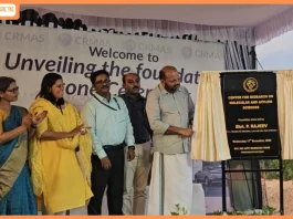 Minister P. Rajeev Lays FoundaƟon Stone for CRMAS Research & Manufacturing Centre at Bio 360 Life Sciences Park