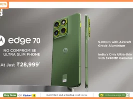 motorola edge 70 – No-Compromise Ultra-Slim Smartphone^ with Triple 50MP AI cameras, Snapdragon 7 Gen 4 and Military Grade durability: Goes on Sale today — At just ₹28,999*