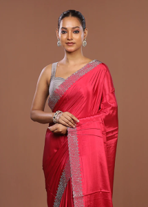 Pink Dupion Silk Saree