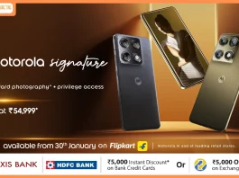 Motorola elevates the flagship segment in India with Motorola Signature - featuring one of the world’s best cameras certified by DXOMARK^, India’s first 24X7 privilege services with Signature Club, luxurious finishes and flagship performance and AI – starting at just Rs. 54,999*