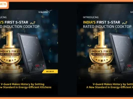 V-Guard’s In-House Manufactured Induction Cooktop Becomes India’s First to Earn 5-Star BEE Rating V-Guard’s In-House Manufactured Induction Cooktop Becomes India’s First to Earn 5-Star BEE Rating