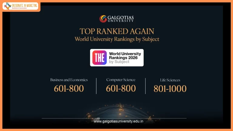 Galgotias University secures global rankings in Business, Computer Science, and Life Sciences in THE World University Rankings by Subject 2026