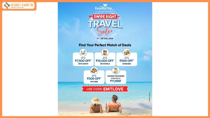 EaseMyTrip Launches ‘Swipe Right Travel Sale’ for Valentine’s Day Travel