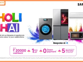 HOLI HAI! Samsung Announces Offers with Colourful Savings, Cashback and Easy Finance Offers on AI-Powered Home Appliances