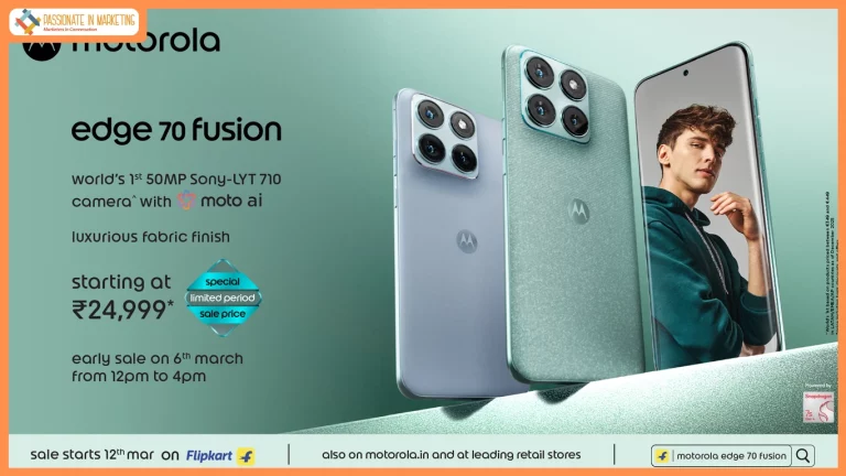 Motorola edge 70 fusion launched; early bird sale starts today, 12PM – featuring the world’s 1st 50MP Sony Lytia 710 sensor, luxurious fabric finish and a power-packed 7000mAh battery – Starting at just Rs. 24,999*!