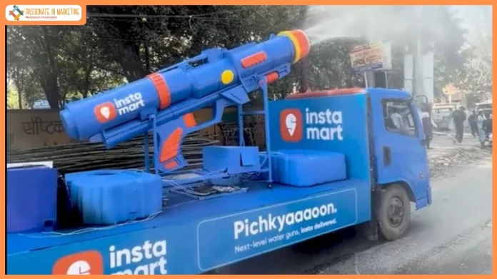 Instamart Rolls Out a Giant Moving Water Gun, Turning City Streets into a Holi Celebration