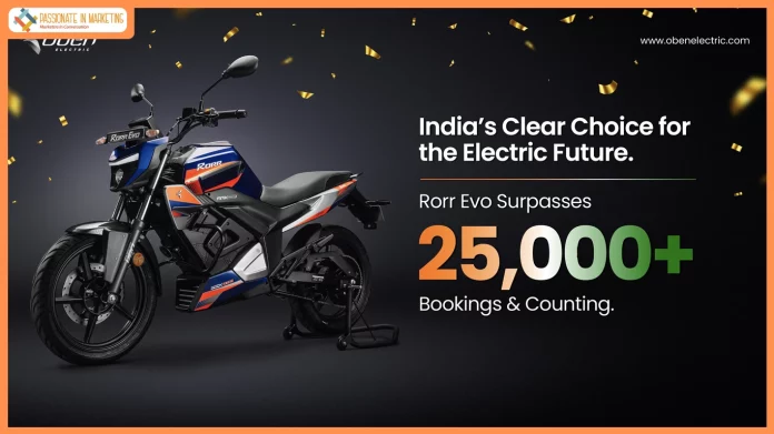 Oben Electric Disrupts India’s EV Motorcycle Market with 25,000+ Rorr Evo Bookings in Just 15 Days