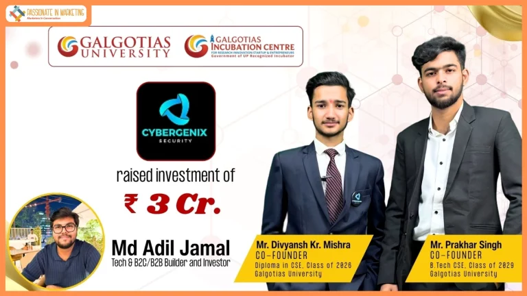 INR 3 Crore Funding Grabbed by Galgotias University Student-Led Startup Cybergenix Security Pvt Ltd