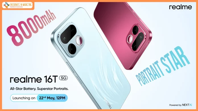 realme 16T 5G Launching on May 22 with Segment’s Top Tier 8000mAh Battery