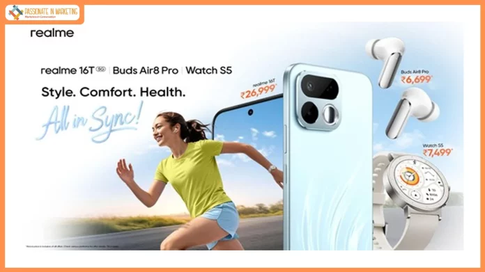 realme launches realme 16T Starting at INR 26,999 alongside realme Buds Air8 Pro and realme Watch S5