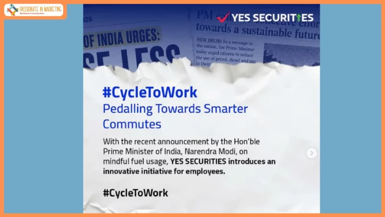 Inspired by PM Modi’s Sustainability Push, YES SECURITIES Launches #CycleToWork Initiative