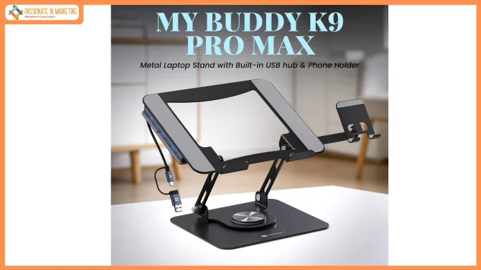Portronics launches My Buddy K9 Pro Max: Ergonomic laptop stand with 6-in-1 USB hub and mobile holder