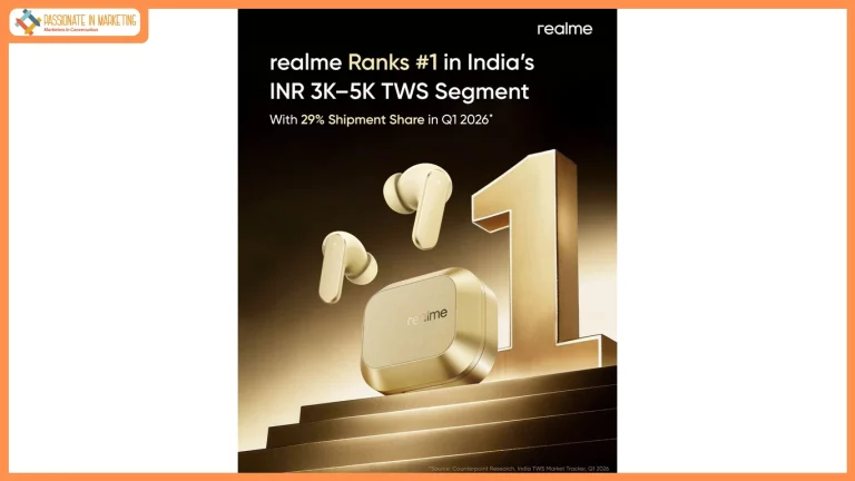 realme Leads India’s INR 3,000–5,000 TWS Segment with 29% Share in Q1 2026: Counterpoint
