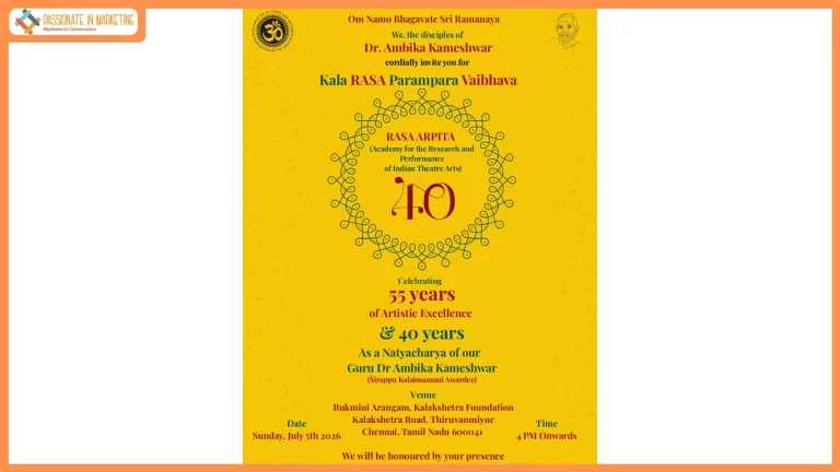 Celebrating 55 Years of Artistic Excellence and 40 Years of Natyacharya Excellence of Dr. Ambika Kameshwar, RASA presents Kala RASA Parampara Vaibhava