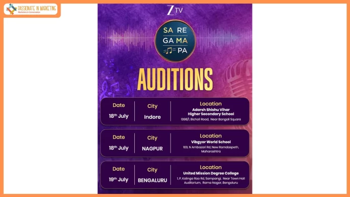Sa Re Ga Ma Pa Continues Its Nationwide Talent Hunt; Zee TV Announces Third Phase of Auditions in Indore, Nagpur and Bengaluru