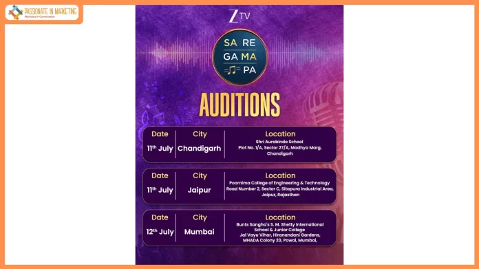 Zee TV Continues the Search for India’s Next Singing Superstar; Announces Next Phase of Sa Re Ga Ma Pa Auditions