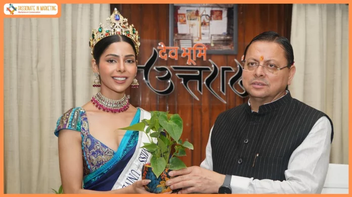 Chief Minister Pushkar Singh Dhami Honours Miss Universe Uttarakhand 2026 Anubha Vashisth