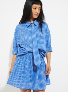 Max Fashion - 
ALAYA F x URB_N Women Checked Oversized Shirt with Tie and Checked Smocked Waist Skirt