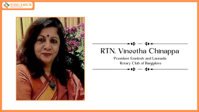 Rtn Vineetha Chinappa was installed as Rotary Club of Bangalore Rotary Bangalore,the new President