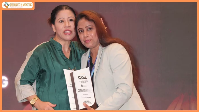 Pinki Talukdar, Founder of Ariess Marketing Group, Honored with Business Excellence Award by Mary Kom