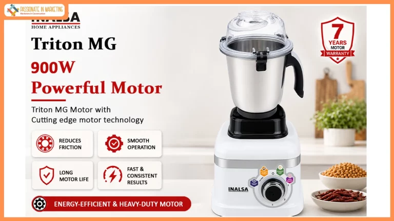 INALSA Launches Triton 900 Mixer Grinder and Food Processor with Segment-First 7-Year Motor Warranty
