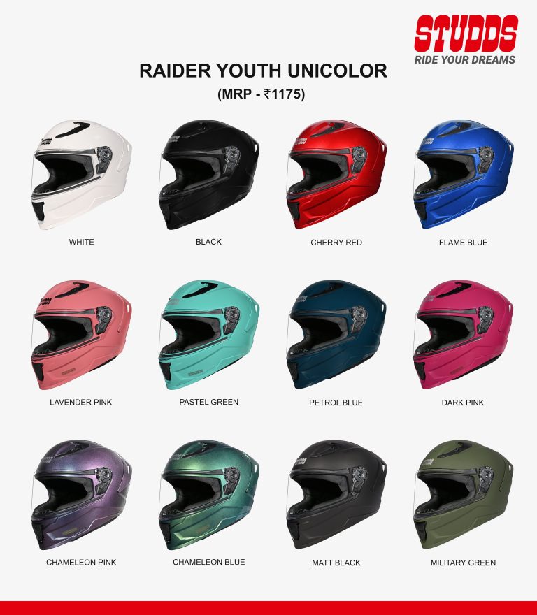 STUDDS Introduces Raider Youth, a Full-Face Helmet Designed for Young Riders and Petite Adults