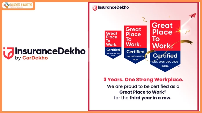 InsuranceDekho Earns Third Consecutive Great Place to Work® Certification, Debuts in Top 3 Insurance Broking and Top 50 BFSI Workplace Rankings for 2026